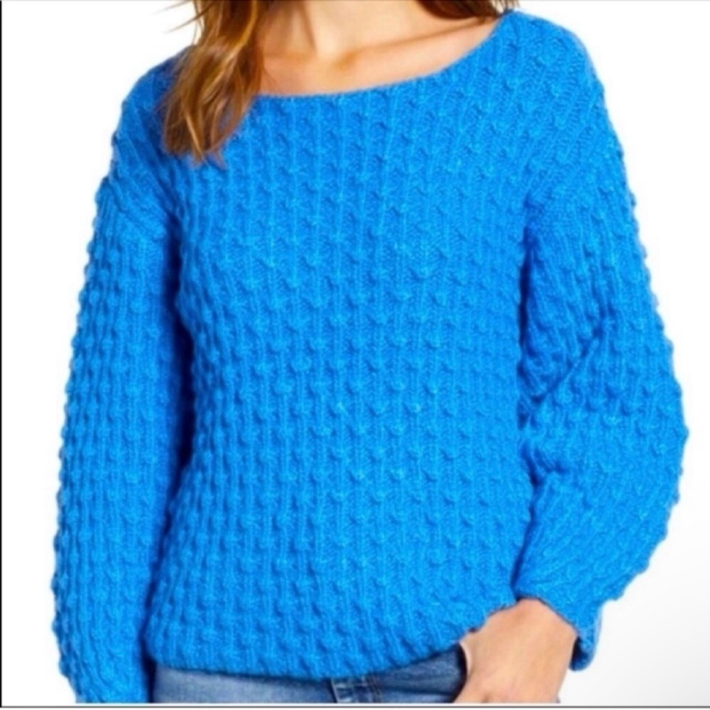 Nordstrom’s Love by Design Blue Women's Cable Knit Sweater EUC